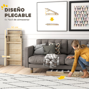 Rampa para Perros Plegable y Altura Ajustable 35-50 cm, Rampa para Mascotas de Madera con Alfombrilla Antideslizante y Asa, para Perros Pequeños Medianos y Grandes, para Cama Sofá, 100x50x50 cm