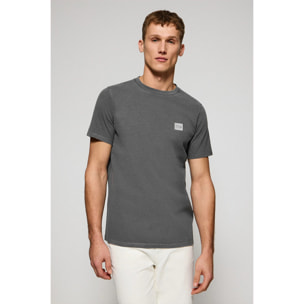 Camiseta gris asfalto garment dye con logo engomado Polo Club