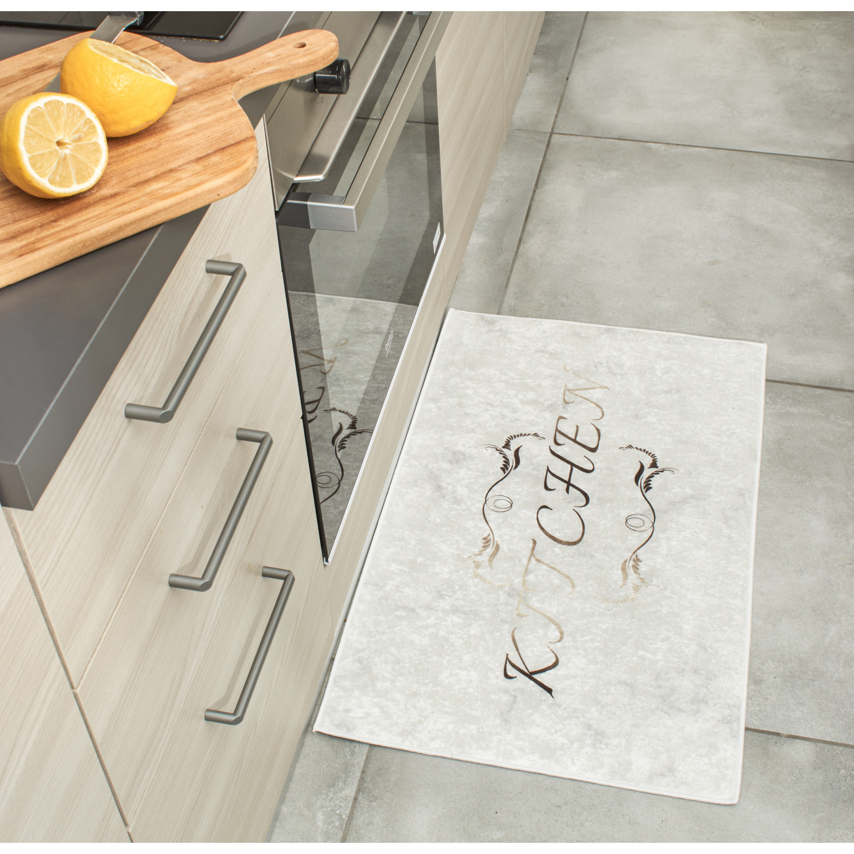 Tapis de salon motif kitchen doré