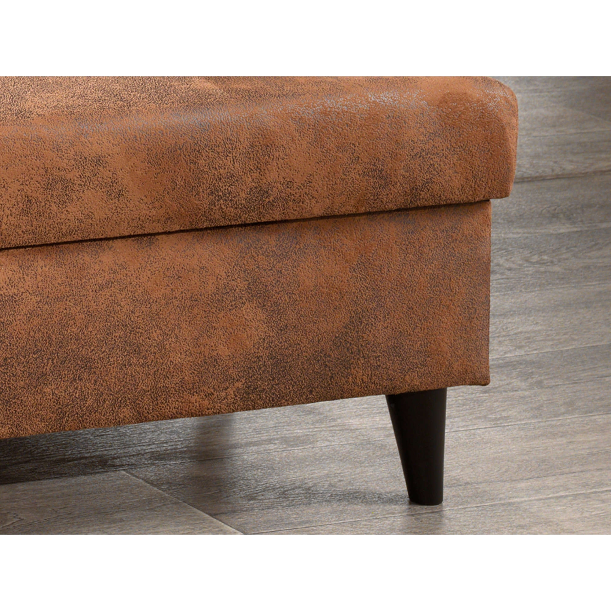 NORDIC - Canapé d'angle L - 5 places - Convertible - Industriel vintage - Droit - Marron