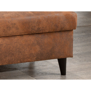 NORDIC - Canapé d'angle L - 5 places - Convertible - Industriel vintage - Droit - Marron