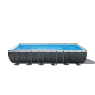 Intex Piscina Ultra XTR Frame rettangolare con Pompa Filtro, Scaletta, Teli, Kit Pulizia e Set Volley, 732x366