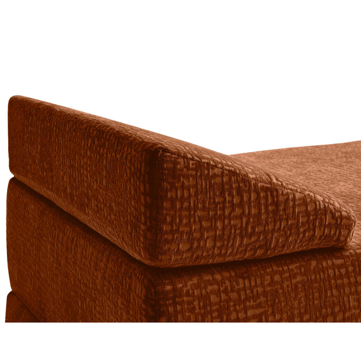 Brescia - banquette 3 places convertible en tissu velours relief - Terracotta