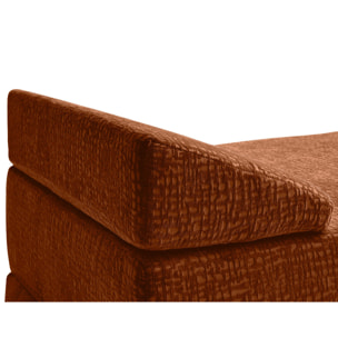 Brescia - banquette 3 places convertible en tissu velours relief - Terracotta