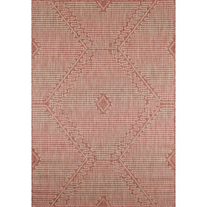 Samba - tapis intérieur extérieur motif losange, rouge