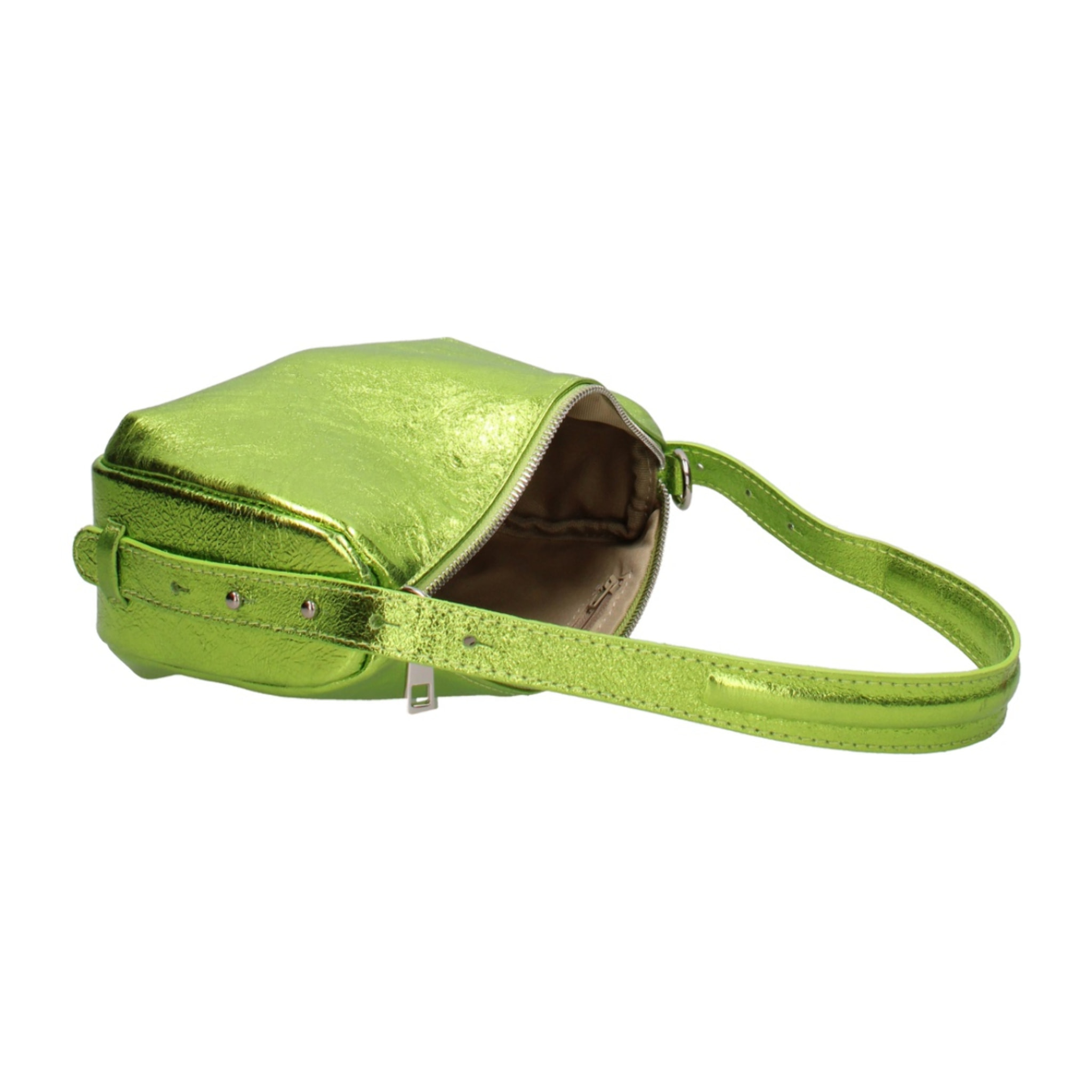 Borsa a spalla da donna - Modello False - Vera pelle e metallo - 26.0 x 15.0 x 10.0 cm