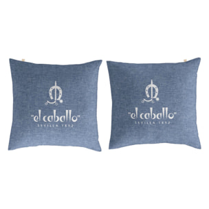 2 Fundas de almohada 50x50 cm azul BASIC - 100% algodón -