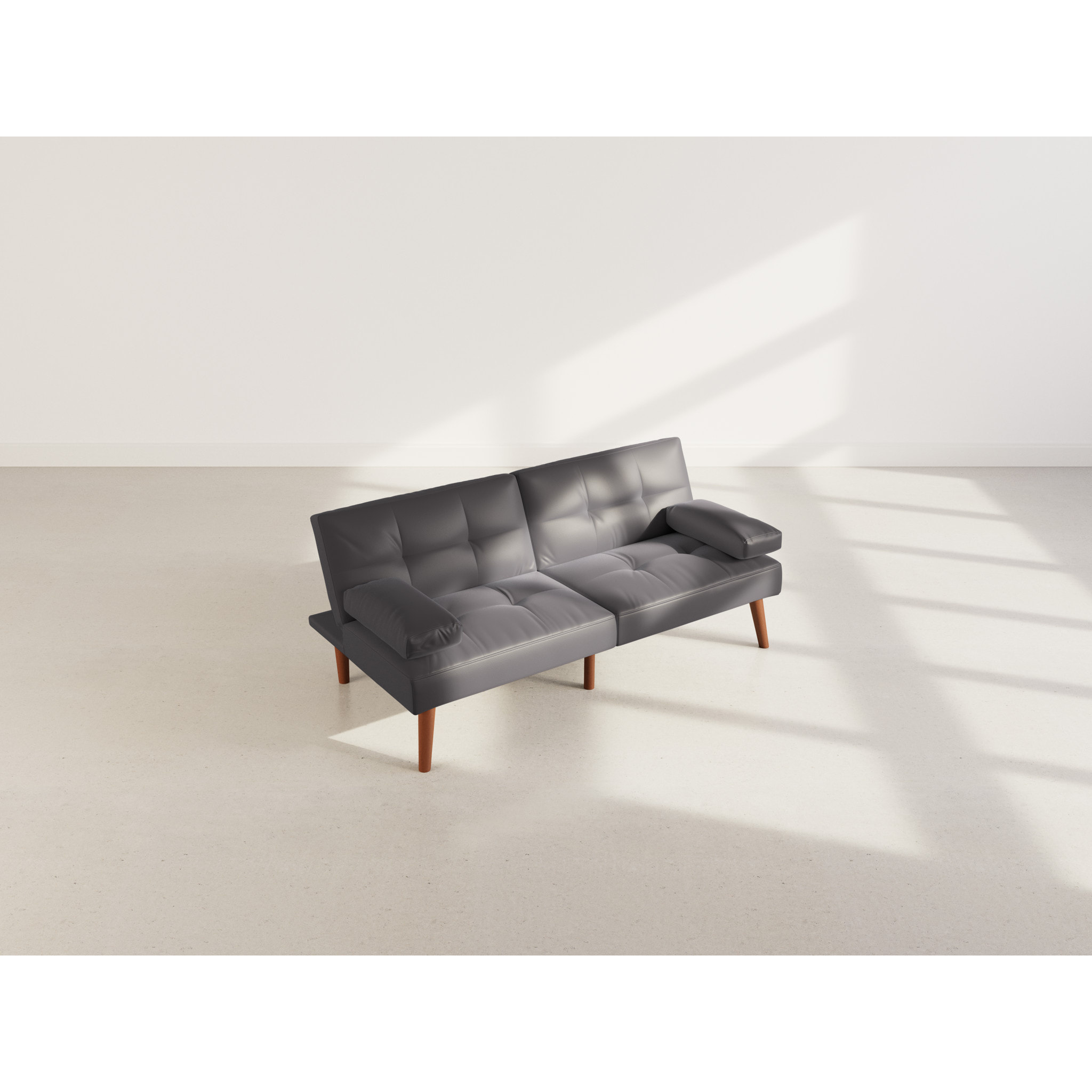 Philae - Canapé convertible clic-clac 2 places - en simili - Noir