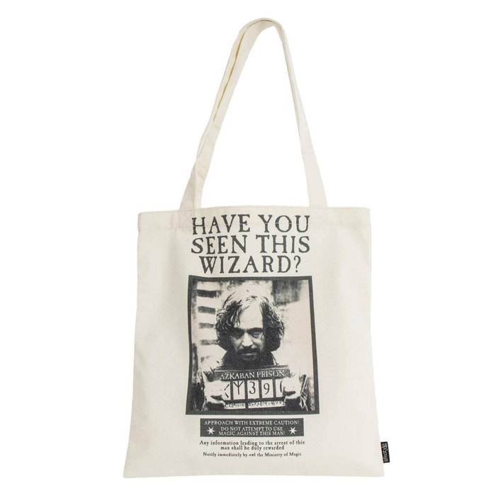 Bolsa shopping harry potter, unisex adulto, blanco y negro