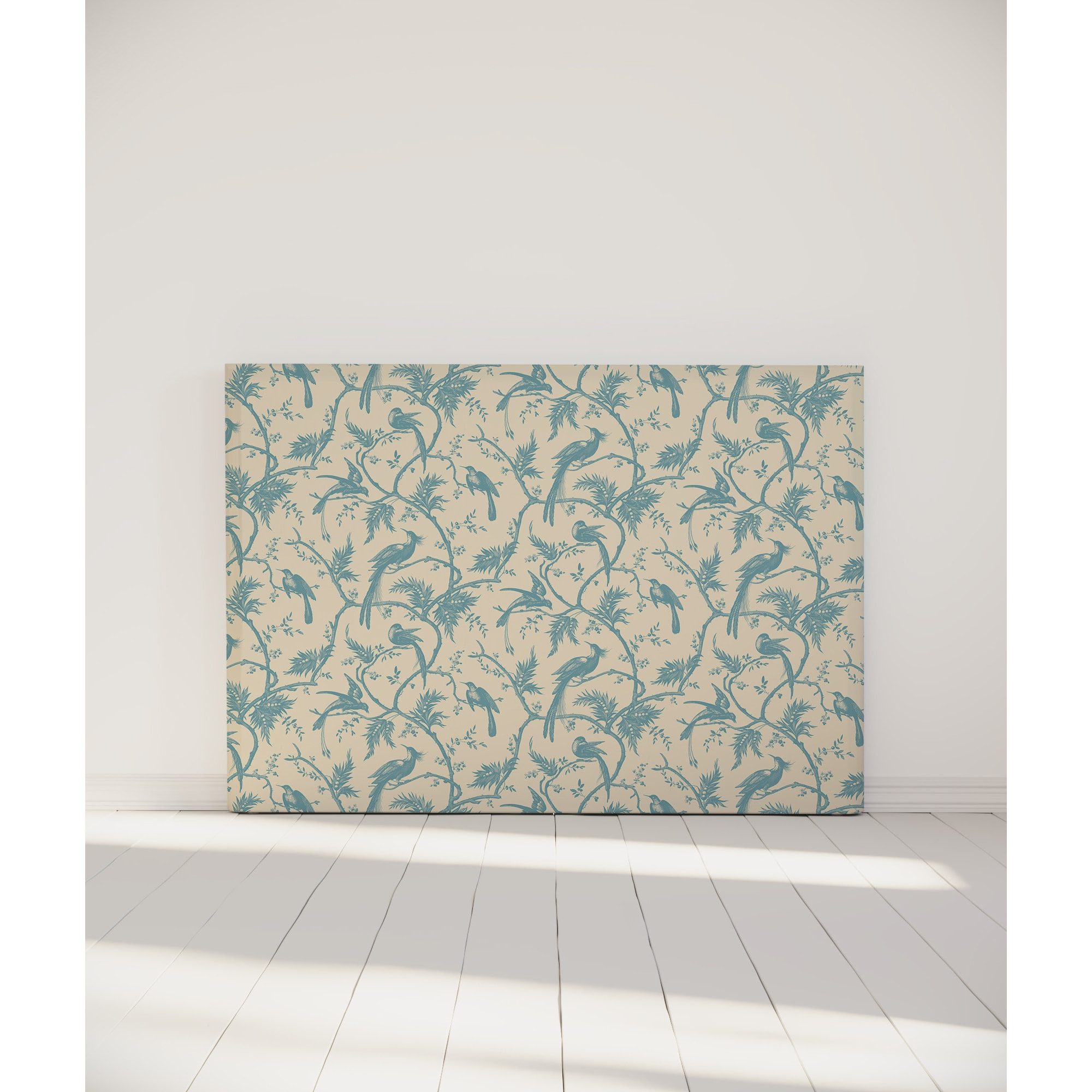 Tête de lit Exotic birds | Coloris Bleu | Largeur au choix