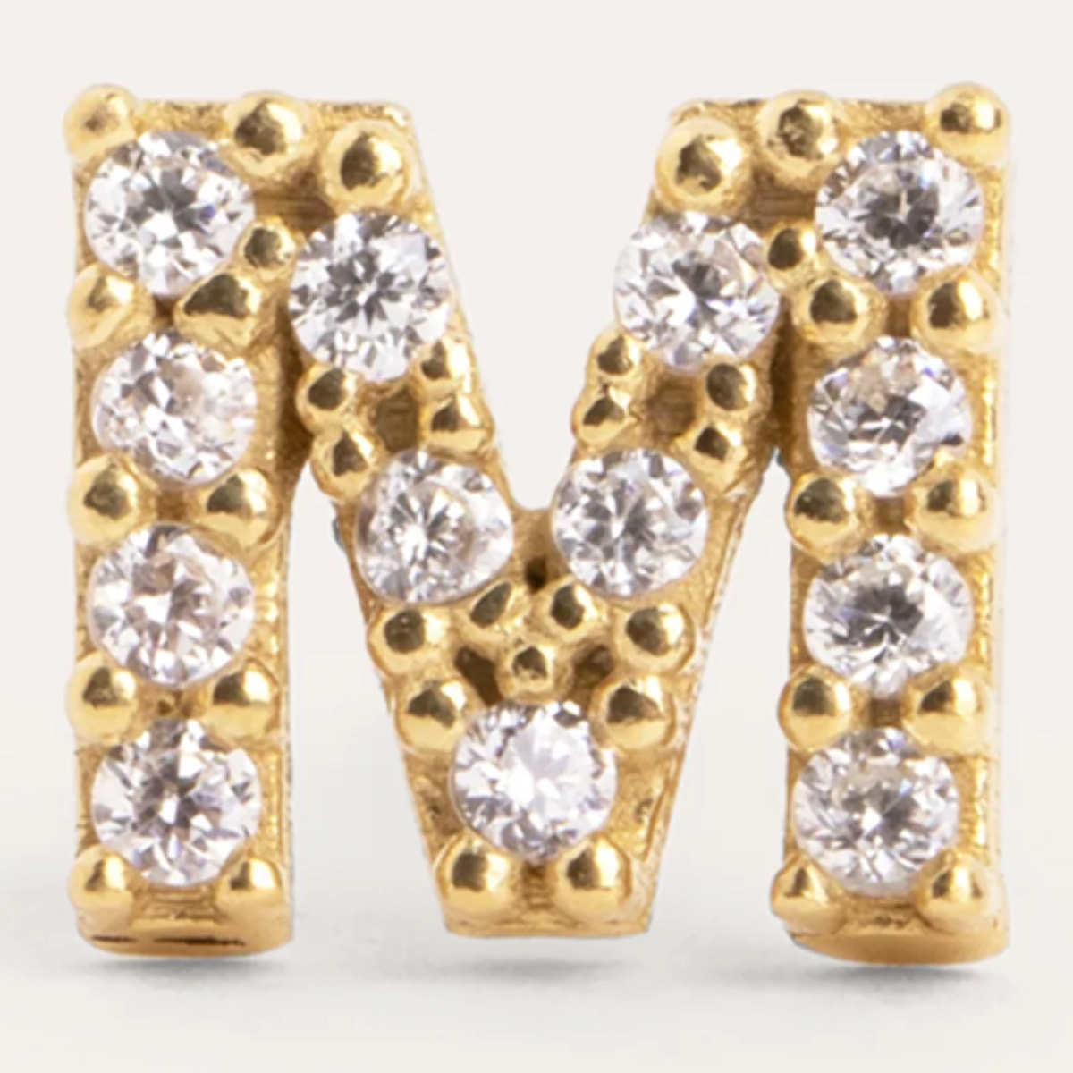 Pendiente Suelto Letter Sparks Plata Baño Oro