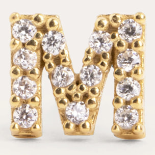 Pendiente Suelto Letter Sparks Plata Baño Oro