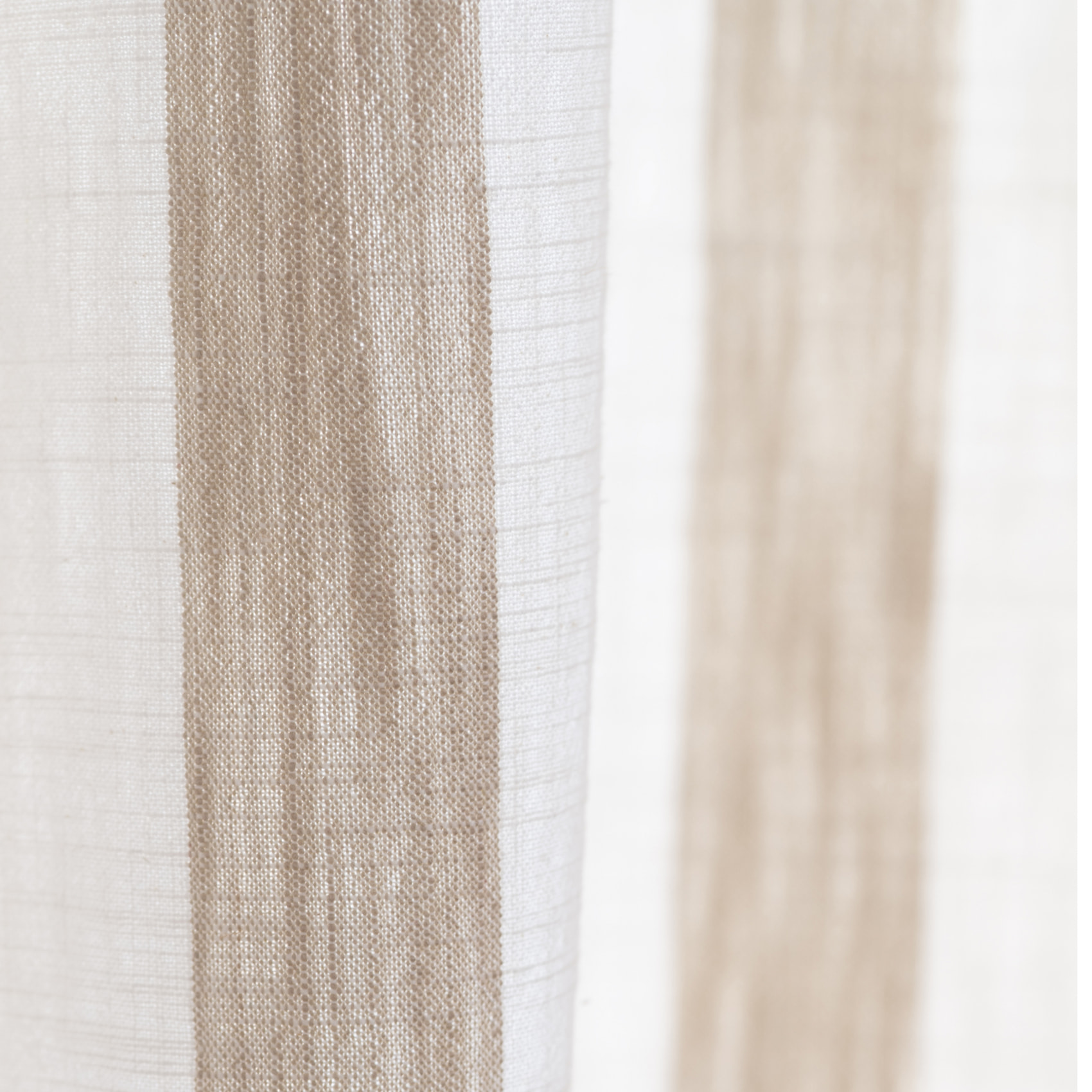 Rideau 100% coton larges rayures LOURMARIN - Beige