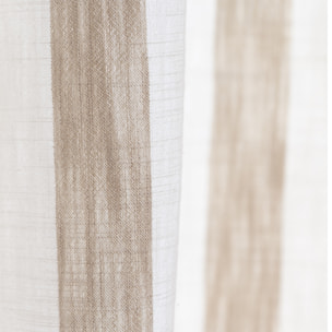 Rideau 100% coton larges rayures LOURMARIN - Beige