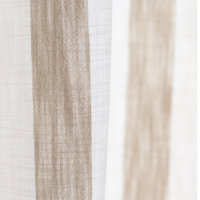 Rideau 100% coton larges rayures LOURMARIN - Beige