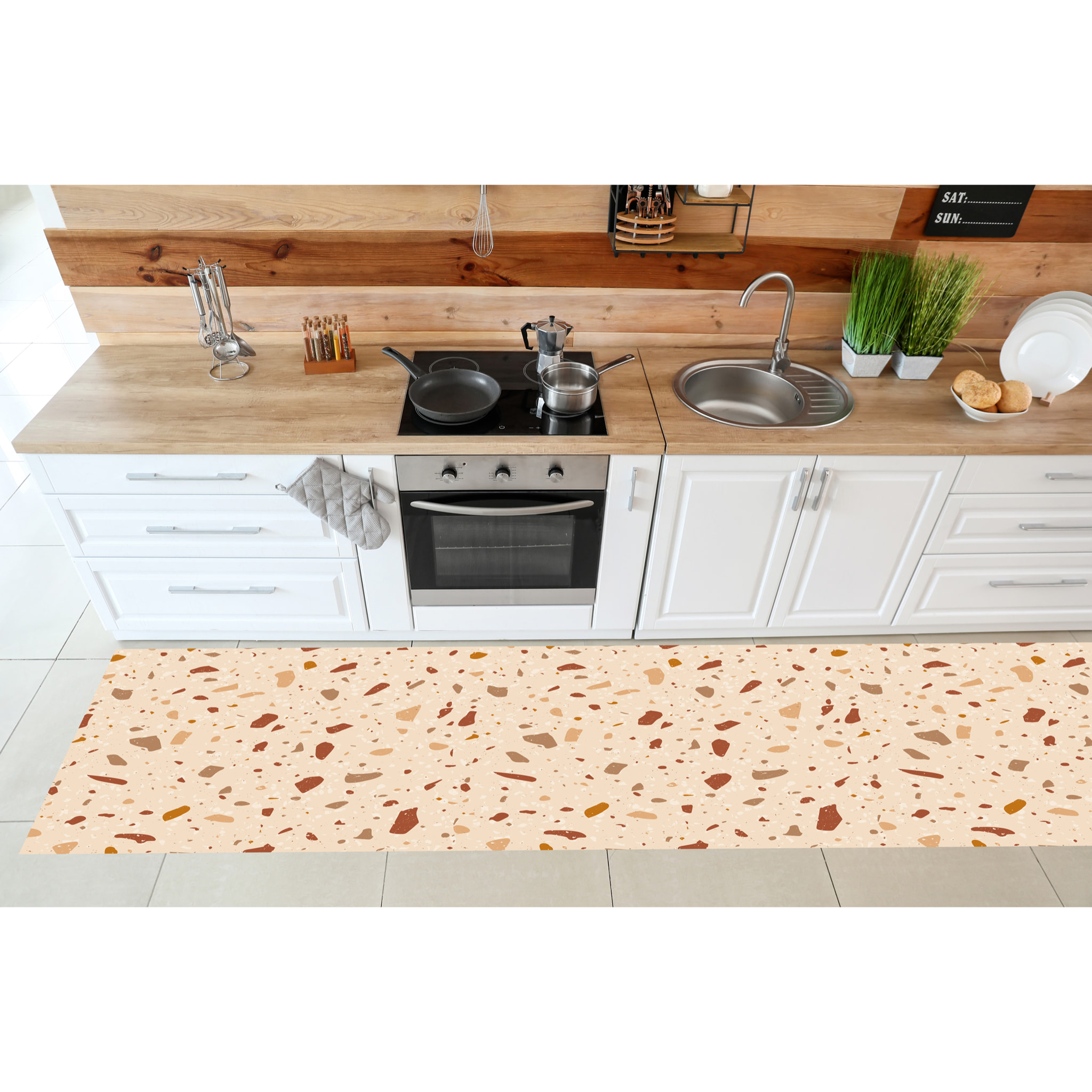 Alfombra de vinilo CERAMIKO, Terrazzo Helena 200x266 cm