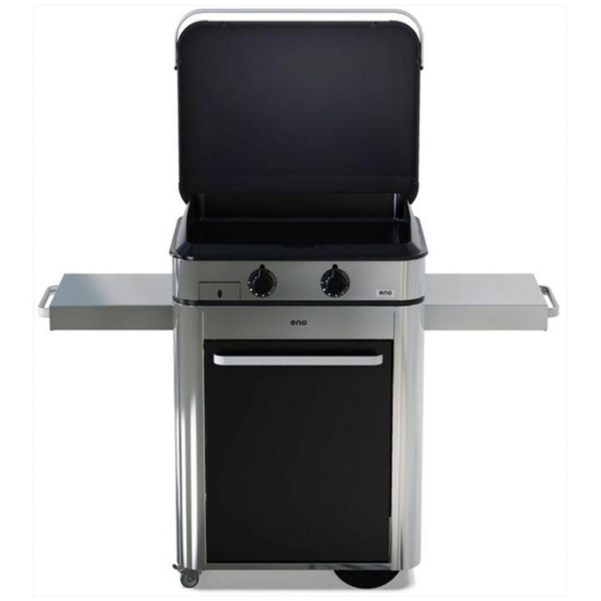 Plancha gaz ENO Combo Enosign 65 Inox et Noir sur chariot, 56x40 cm