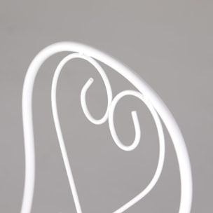 Set da giardino bianco 2 sedie pieghevoli 1 tavolino rotondo - Deco