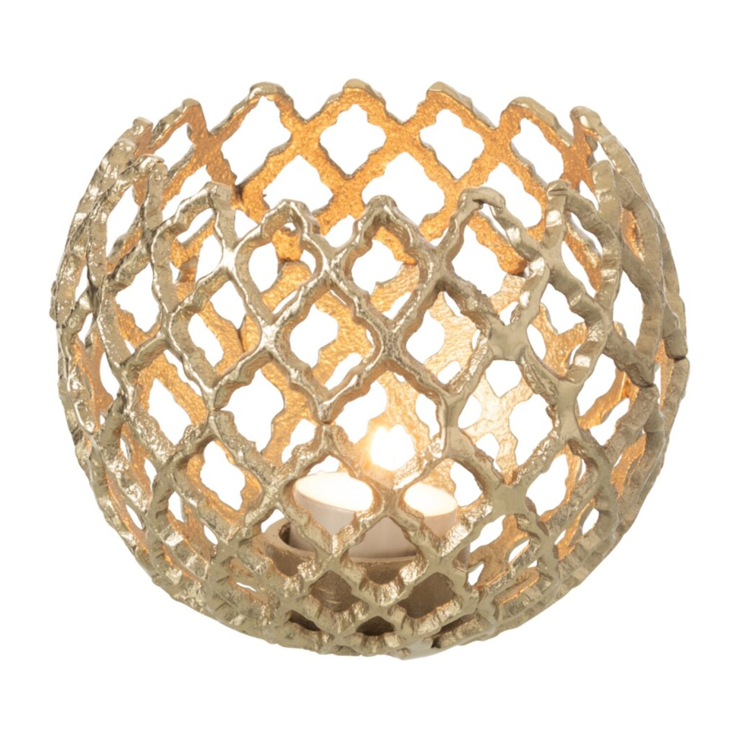 J-Line bougeoir Feuille - aluminium - or - medium