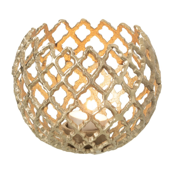 J-Line bougeoir Feuille - aluminium - or - medium