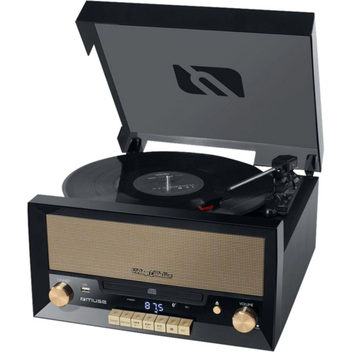 Platine vinyle MUSE MT-110B noire - Bluetooth