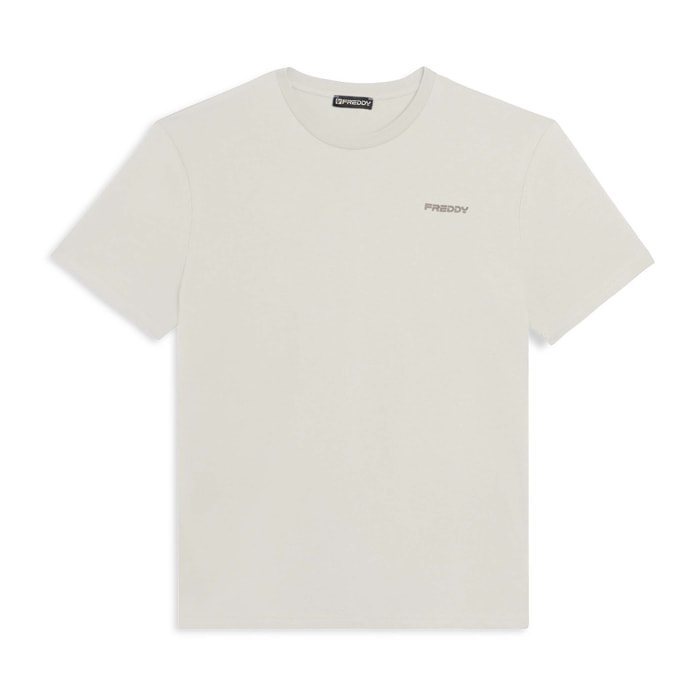 T-shirt basic in cotone con logo lato cuore