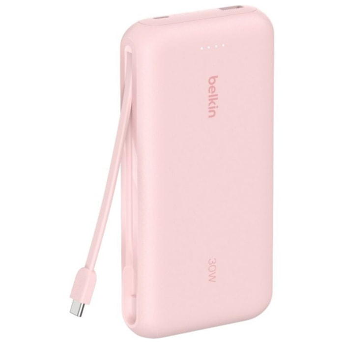 Batterie externe BELKIN 20000 mAh avec cable USB-C intégre pink