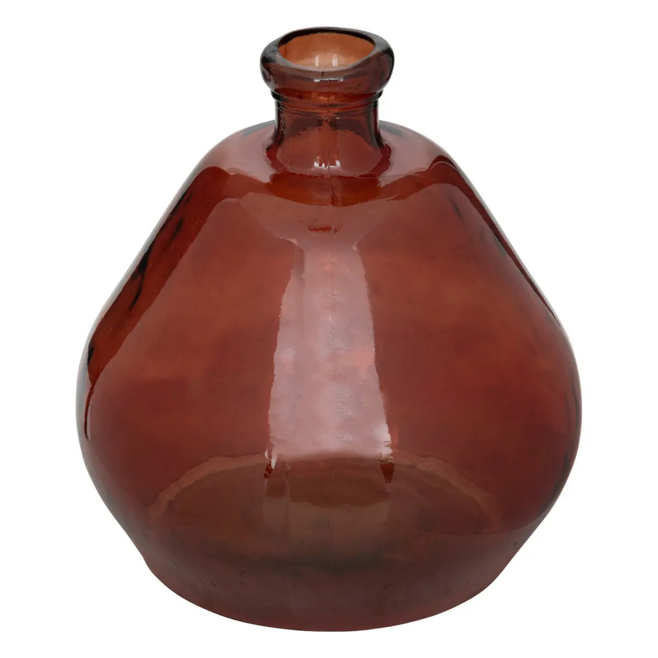 Vase rond "Uly" en verre recyclé D45cm ambre