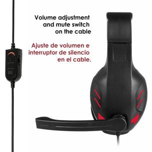 Cuffie IN-968. Cuffie da gaming con microfono, connessione minijack e luci LED, per PS4, smartphone, tablet, PC, ecc.