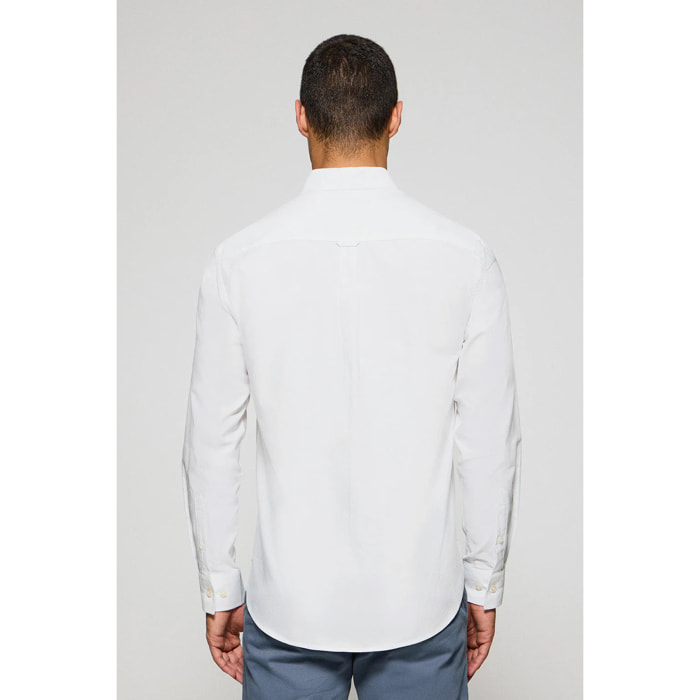 Camisa oxford blanca con logo bordado Rigby Go