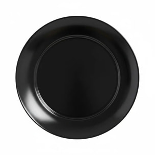 6 assiettes plates noires 25 cm Apy - Luminarc