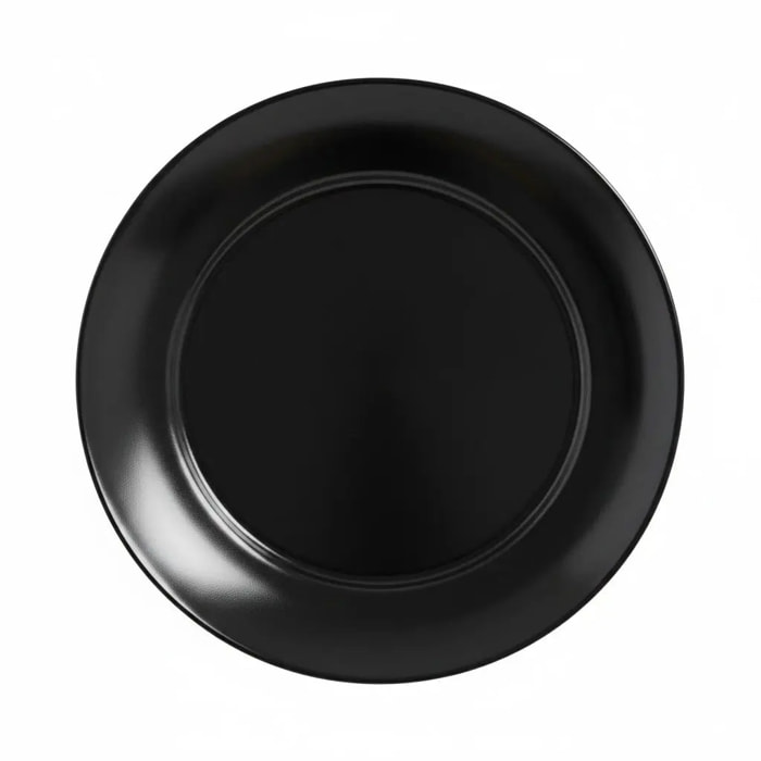 6 assiettes plates noires 25 cm Apy - Luminarc