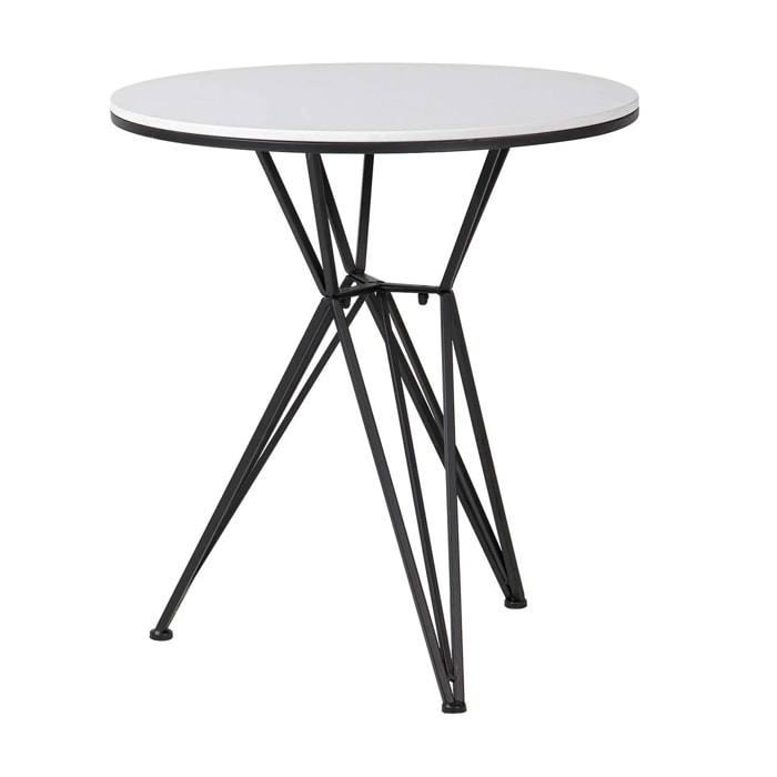 Mesa Metal Mármol Blanco 80x80x75 Cm