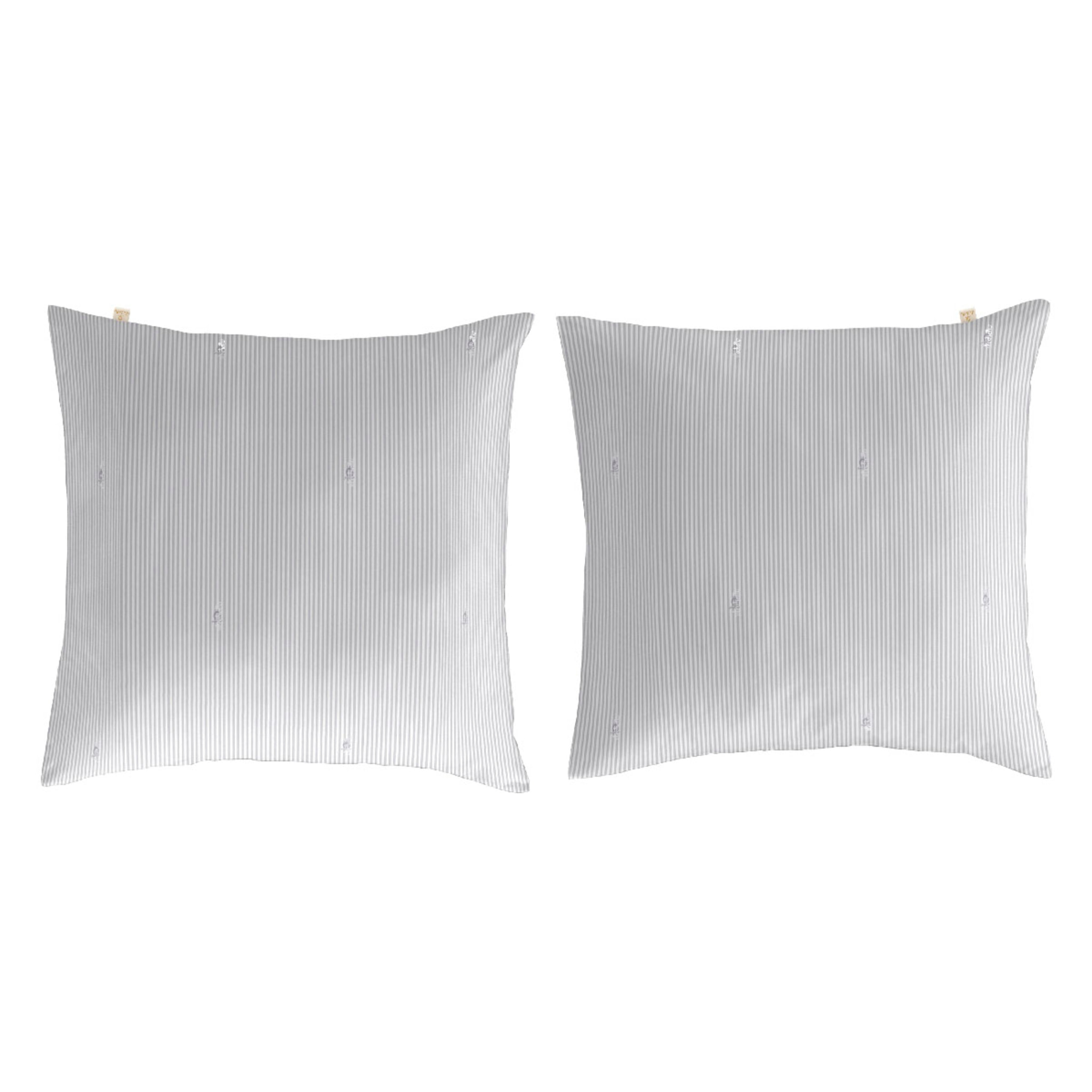2 Fundas de almohada 50x50 cm gris ZAIDIN - 100% algodón -