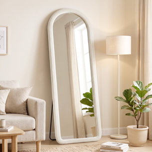 Espejo de Cuerpo Entero, 160x60 cm, Espejo de Pie, Marco Arqueado Aterciopelado, Independiente, Apoyado y de Pared, para Dormitorio, Salón, Vestidor
