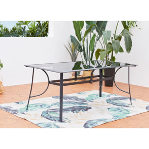 Table de jardin et 10 chaises en aluminium BARATHE