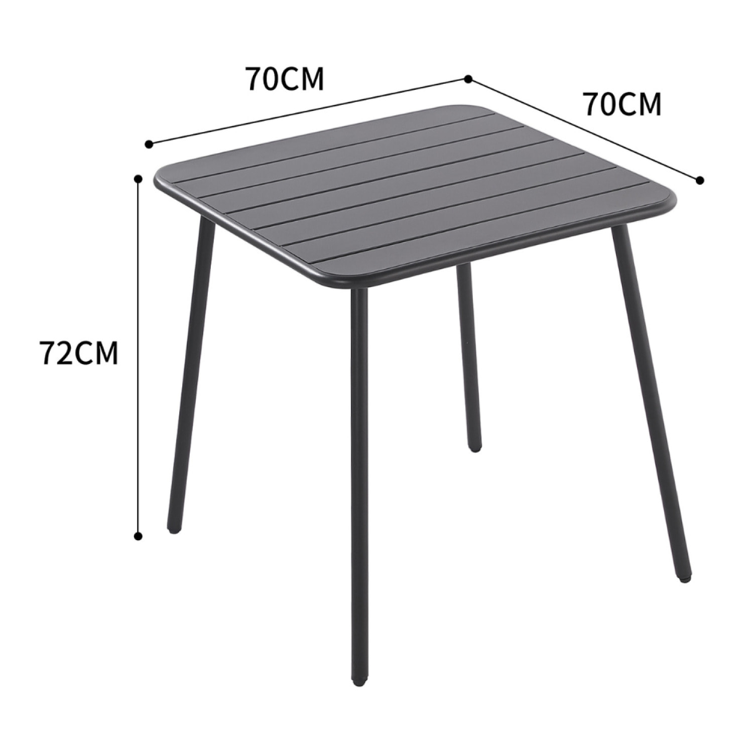 Ensemble table + chaises gris foncé 4 places  - EVORA
