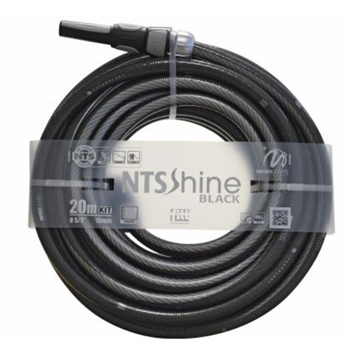 KIT MANGUERA NTS SHINE BLACK 15mmx20 m