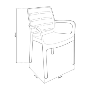 Pack 4 sillas de exterior Maui Blanco