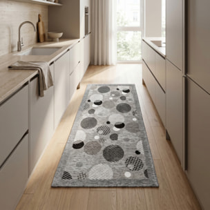 Tappeto Cucina Antiscivolo Made in Italy in Ciniglia Lavabile, Passatoia con Retro Gommato e Fantasia Geometrica Balls, Ideale per Cucina, Ingresso e Corridoio