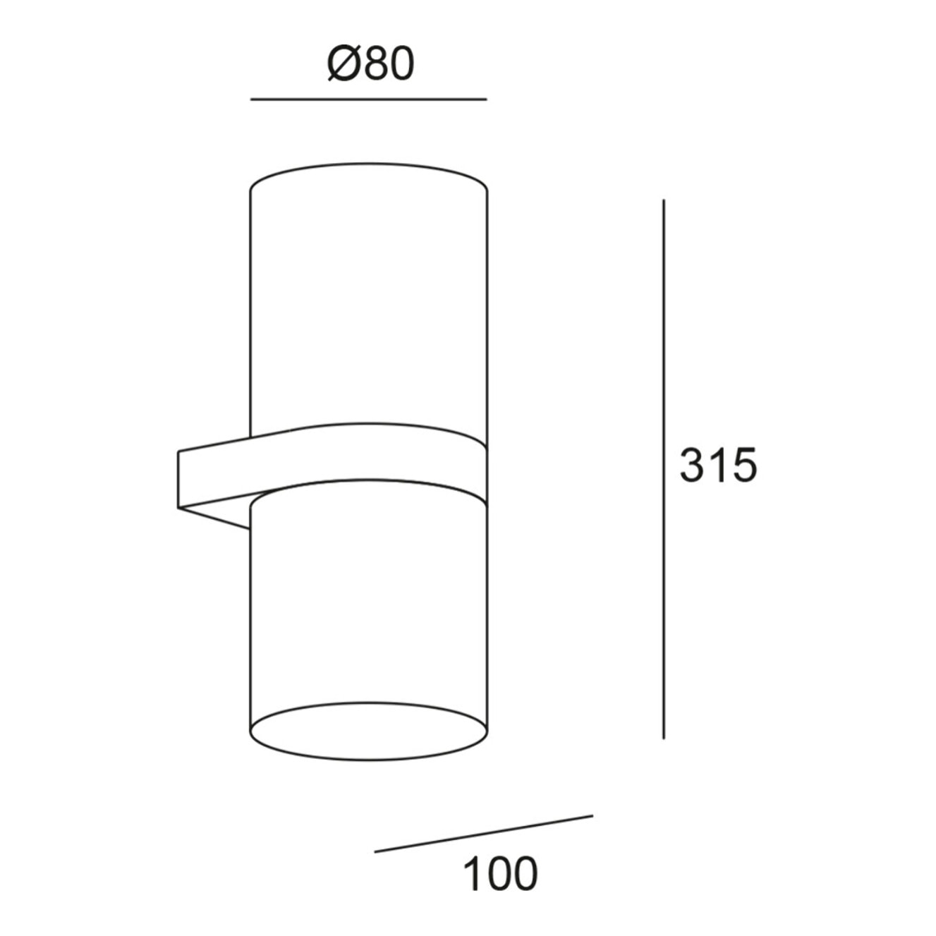 Forlight Metà - Aplique de Pared para Baño con IP44 para Bombillas 2xE14 Fabricado en Aluminio Negro y Difusor de Cristal Opal
