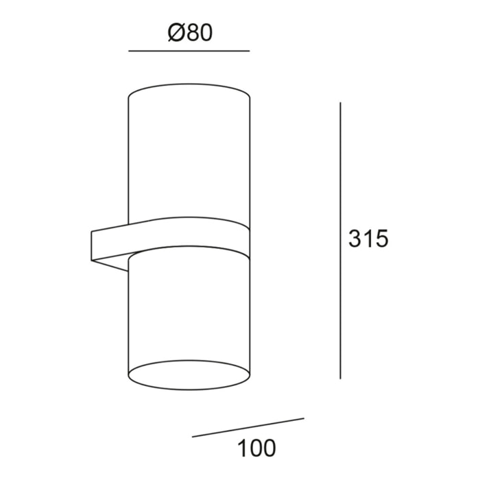 Forlight Metà - Aplique de Pared para Baño con IP44 para Bombillas 2xE14 Fabricado en Aluminio Negro y Difusor de Cristal Opal