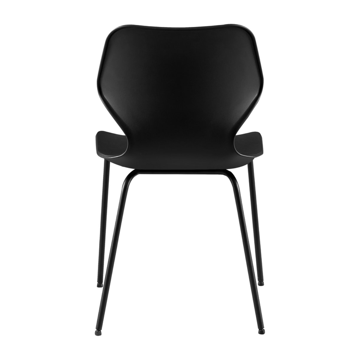 Set da 4 sedie moderne nere con gambe nere - Selene
