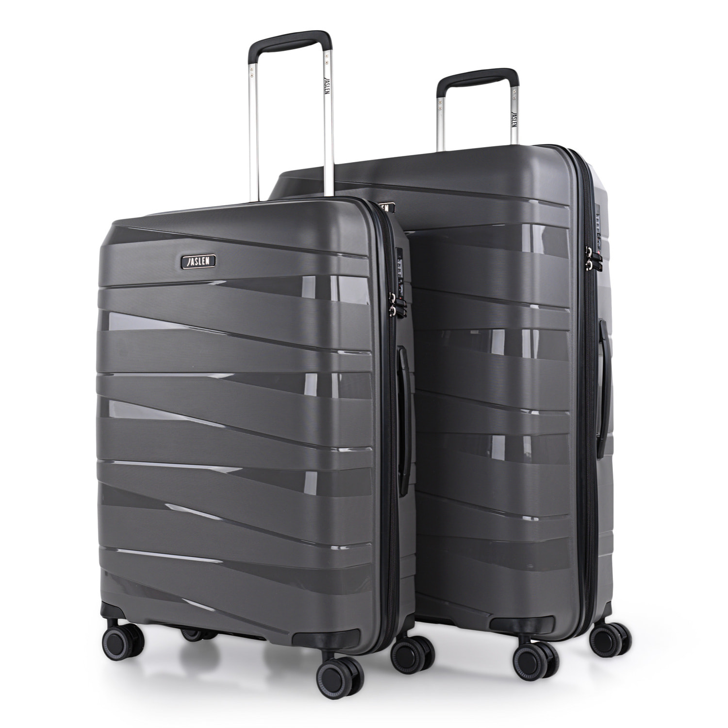 Juego De Maletas Rígidas Pp Jaslen Stuttgart Marron Metalizado