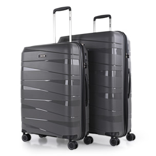 Juego De Maletas Rígidas Pp Jaslen Stuttgart Marron Metalizado