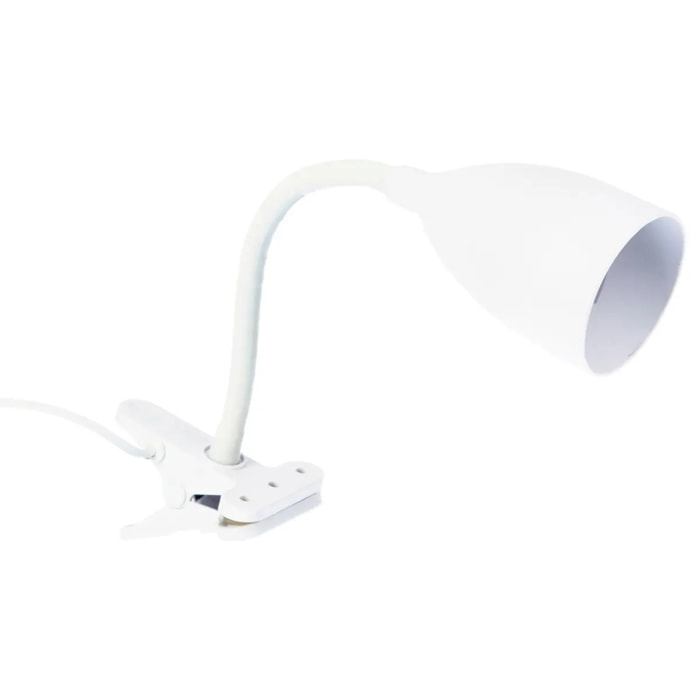 Lampe pince "Sily" blanc H43cm