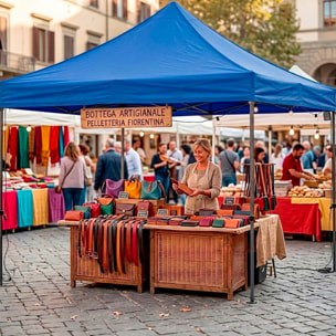 Gazebo Professionale 3x3 M Richiudibile Automatico In Acciaio Con Telo Oxford 1200D PVC Impermeabile e Anti UV A Fisarmonica con Sacche Blu