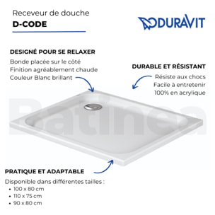 Receveur de douche 100 x 80 DURAVIT D-Code