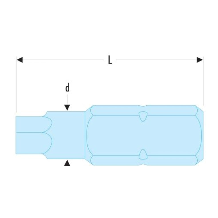 Embout de vissage pour vis 6 pans creux métrique FACOM - standard série 1 - lg 25mm Ø 6 - EH.105