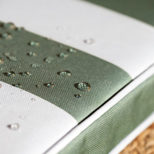 Galette de chaise imperméable déhoussable à rayures ARCACHON - Vert Olive